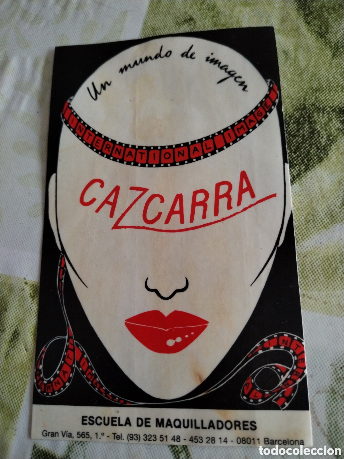 Pegatinas de colecci&oacute;n: Pegatina self-adhesive Cazcarra escuela de maquilladores Barcelona