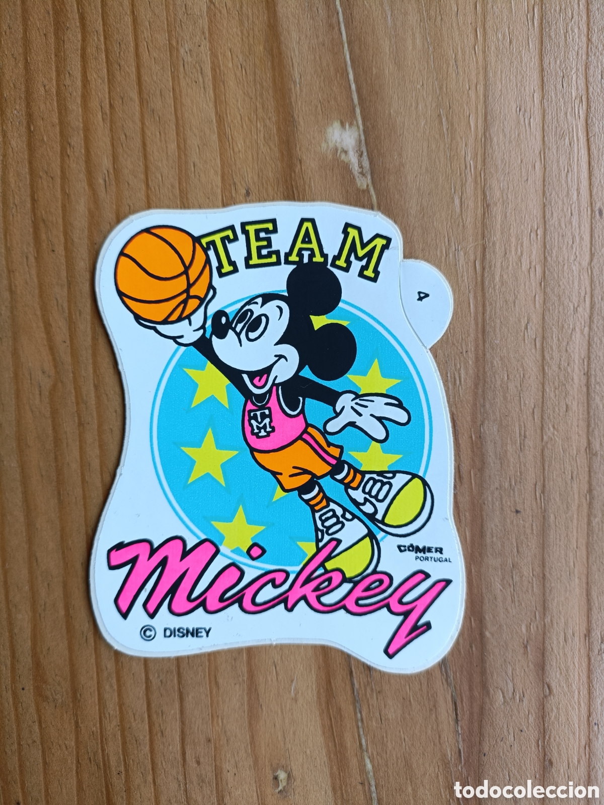 Autocolantes de cole&ccedil;&atilde;o: Pegatina Mickey fl&uacute;or Disney a&ntilde;os 80 Nueva
