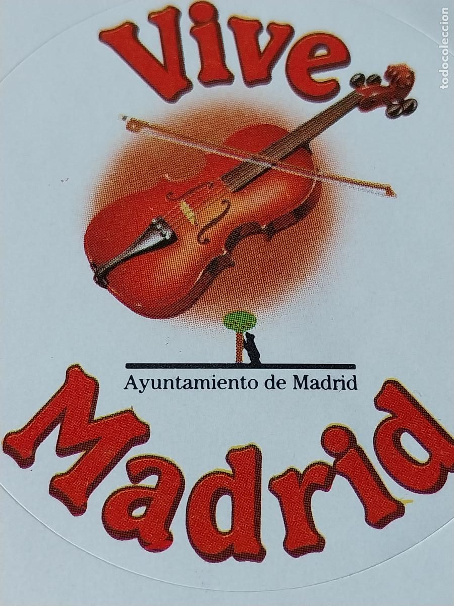 Pegatinas de colecci&oacute;n: VIVE MADRID VIOLIN PEGATINA SIN PEGAR NUNCA A&Ntilde;OS 80 6CM AYUNTAMIENTO MADRID