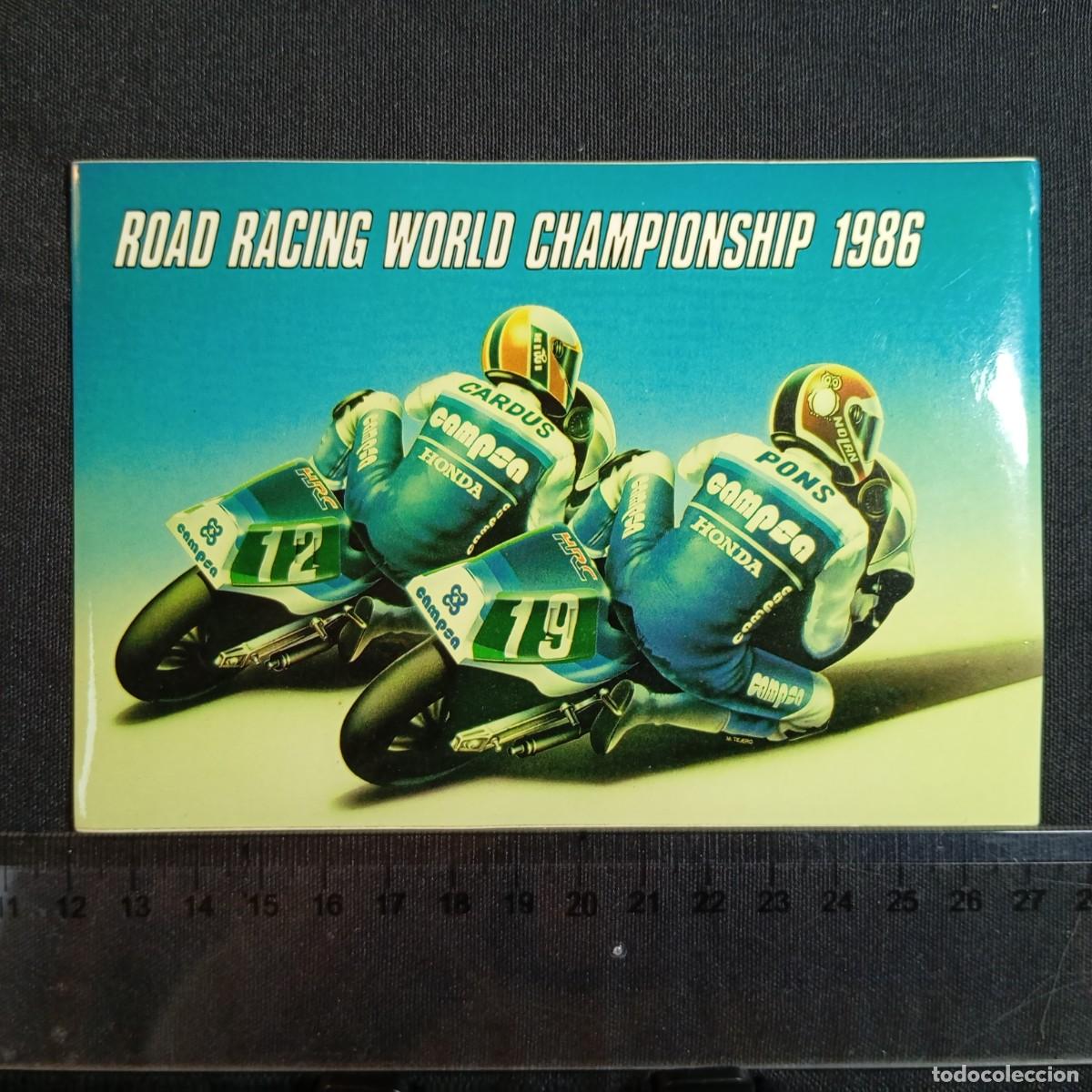 Pegatinas de colecci&oacute;n: ⚜️ BL05C. Original, pegatina, adhesivo ROAD RACING 1986 HONDA CAMPSA CARLOS CARD&Uacute;S, SITO PONS