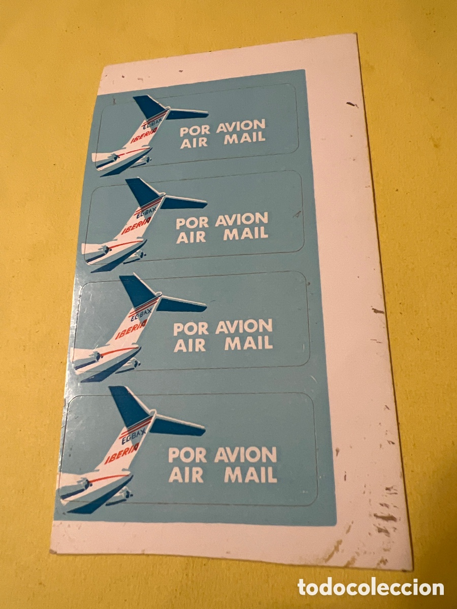Sammlung von Aufklebern: PE003. PEGATINA- LOTE 4 PEGATINAS ADHESIVOS POR AVI&Oacute;N AIR MAIL