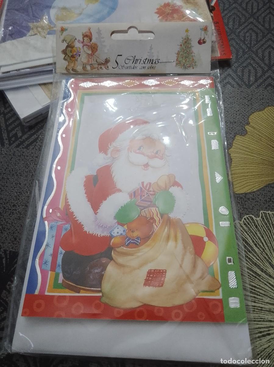 Pegatinas de colecci&oacute;n: 5 Christmas surtidos con sobres,a&ntilde;os 90, nuevo