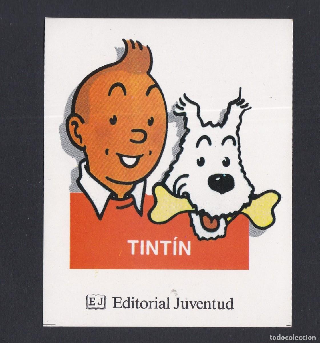 Pegatinas de colecci&oacute;n: Antigua pegatina de Tintin propaganda Editorial Juventud