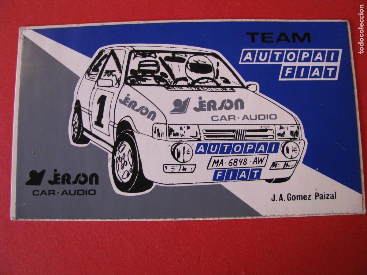 Pegatinas de colecci&oacute;n: PEGATINA TEAM AUTOPAI FIAT. TORREMOLINOS O MALAGA. 11X6,5 CM.