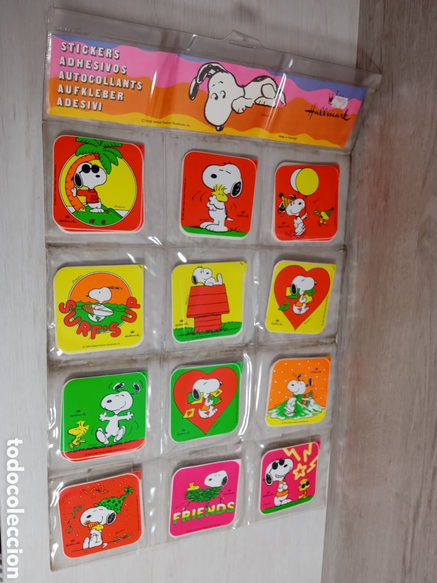 Pegatinas de colecci&oacute;n: EXPOSITOR KIOSCO PEGATINAS STICKERS HALLMARK ANTIGUAS SNOOPY. A ESTRENAR!!!120 EN TOTAL