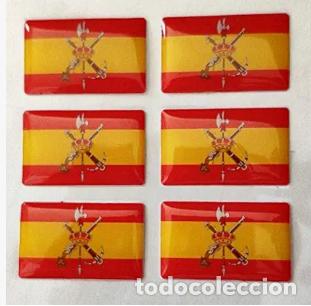 Pegatinas de colecci&oacute;n: PEGATINAS RESINA BANDERA DE ESPA&Ntilde;A Y ESCUDO LA LEGI&Oacute;N 6 Unidades