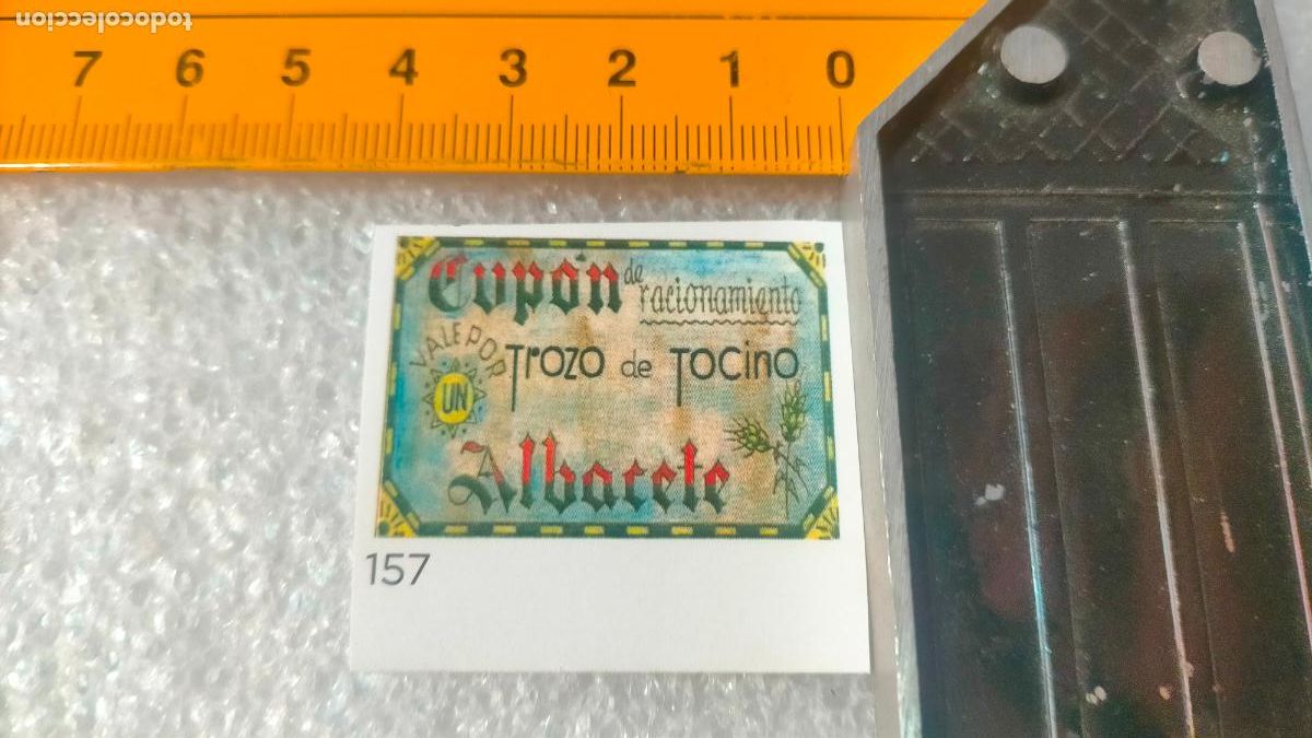 Collection stickers: pegatina troquelada nunca pegada - GUERRA POSTGUERRA CUPON DE RACIONAMIENTO TOCINO ALBACETE