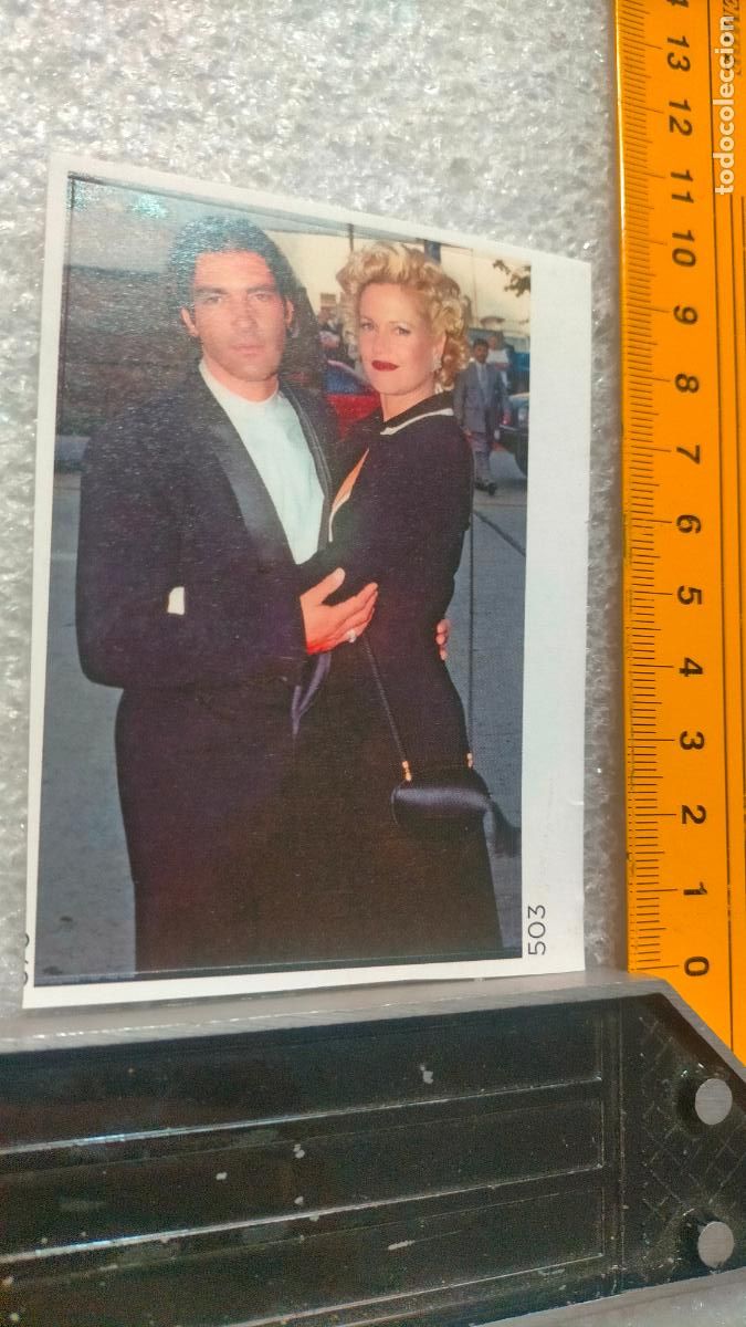 Collection stickers: pegatina troquelada nunca pegada - cine antonio banderas y melanie griffith