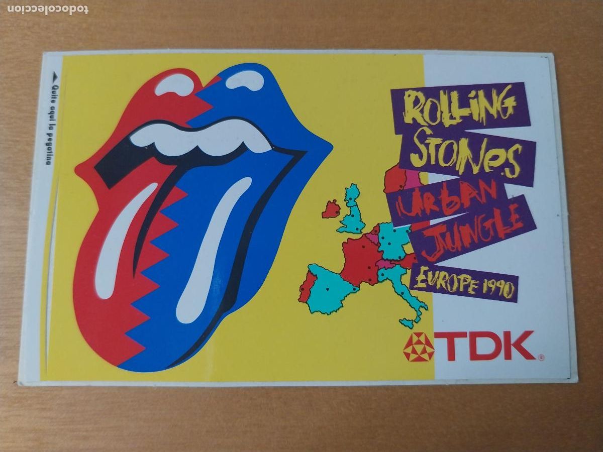 Pegatinas de colecci&oacute;n: ROLLING STONES URBAN JUNGLE EUROPEAN TOUR 1990 PEGATINA SIN PEGAR NUNCA 10,5X6,5CM