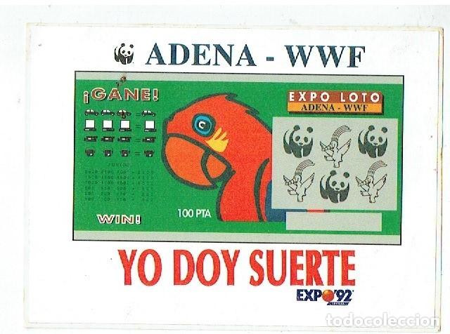 Pegatinas de colecci&oacute;n: PEGATINA: ADENA - WWF. EXPO LOTO. YO DOY SUERTE. EXPO&acute;92. TAMA&Ntilde;O: 15x 11 CTM. APROX. (Z/C2)