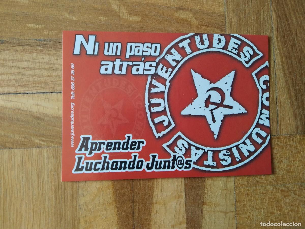 Pegatinas de colecci&oacute;n: PEGATINA POLITICA REIVINDICATIVA JUVENTUDES COMUNISTAS NI UN PASO ATRAS. APRENDER LUCHANDO JUNT@S