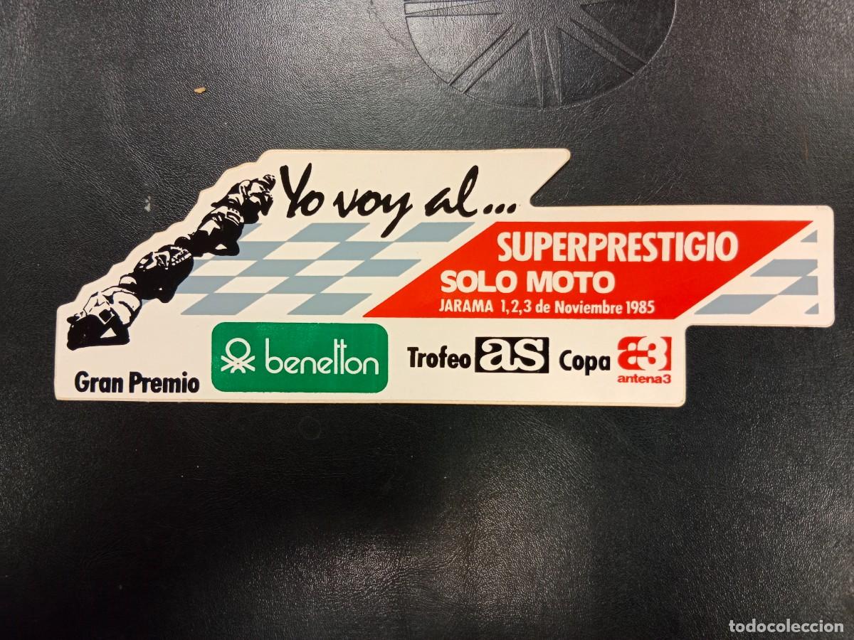 Pegatinas de colecci&oacute;n: PEGATINA ADHESIVO A&Ntilde;OS 80 / 90 - SOLO MOTO SUPERPRESTIGIO GRAN PREMIO BENETTON AS ANTENA 3 JARAMA 85
