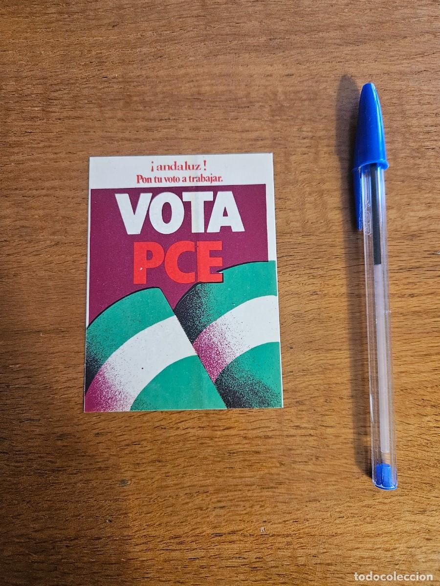 Pegatinas de colecci&oacute;n: Pegatina PCE ANDALUC&Iacute;A Andaluz campa&ntilde;a voto - Partido Comunista de Espa&ntilde;a