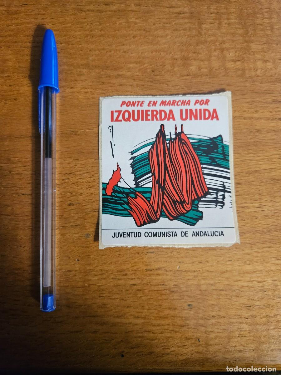 Pegatinas de colecci&oacute;n: Pegatina Juventud Comunista Andaluc&iacute;a - Izquierda Unida Ponte en marcha