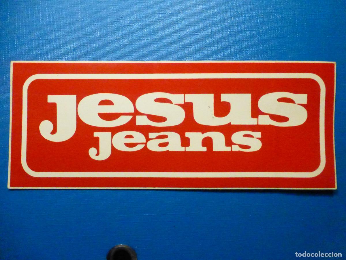Pegatinas de colecci&oacute;n: Adhesivo - Pegatina Jesus Jeans, Tiendas ropa vaquera - 14 x 5,5 cm