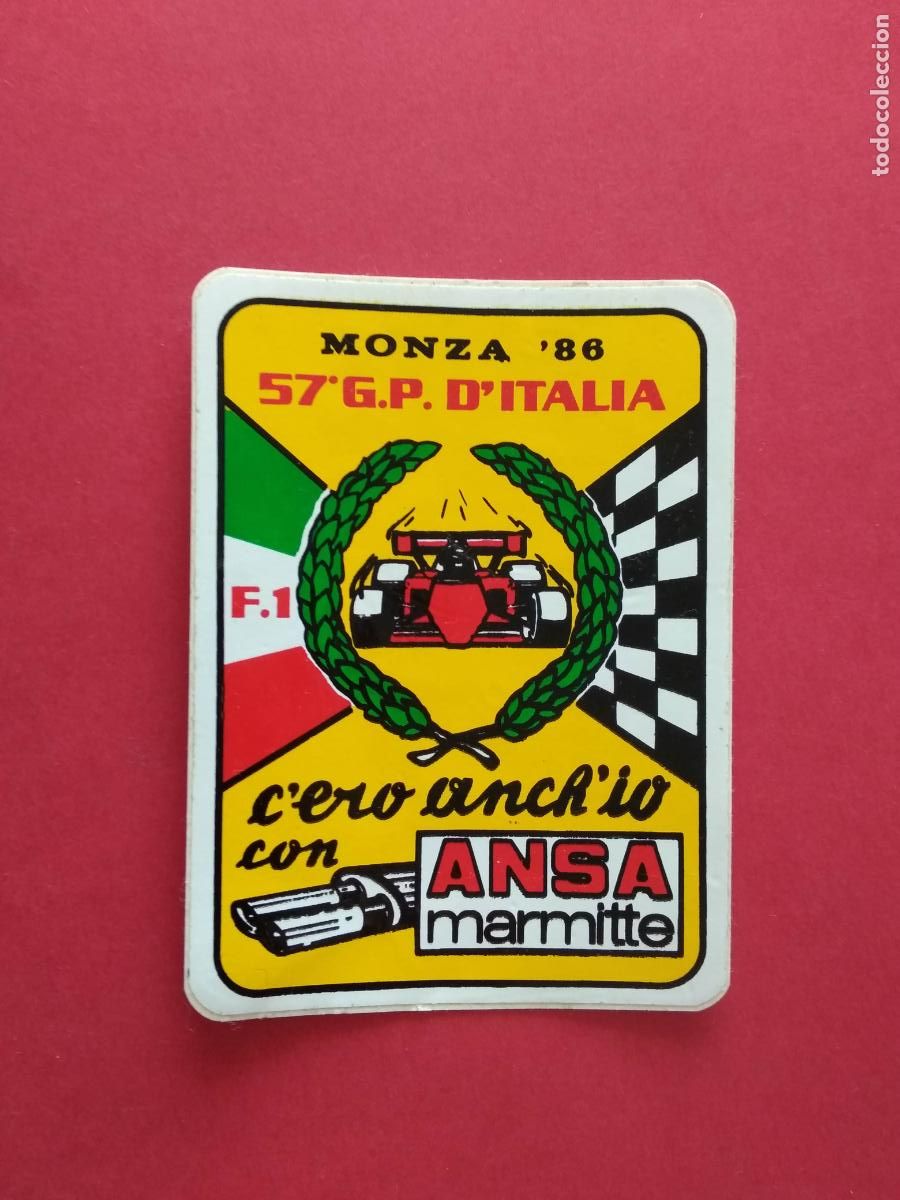 Pegatinas de colecci&oacute;n: PEGATINA F1 FORMULA 1 MONZA 86 57 GP DE ITALIA ANZA MARMITTE 1986