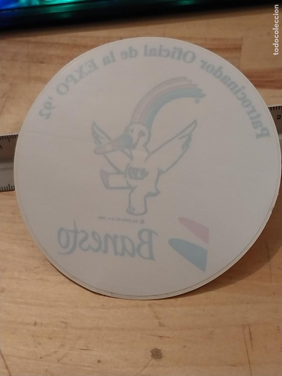 Pegatinas de colecci&oacute;n: BANESTO CURRO PATROCINADOR OFICIAL EXPO 92 PEGATINA CRISTAL 10CMS SIN PEGAR NUNCA ORIGINAL