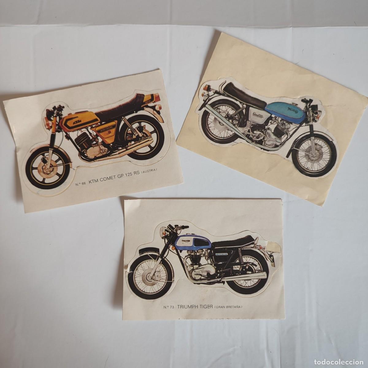 Pegatinas de colecci&oacute;n: Lote de 3 pegatinas vintage de motocicletas &ndash; KTM, Triumph y Norton