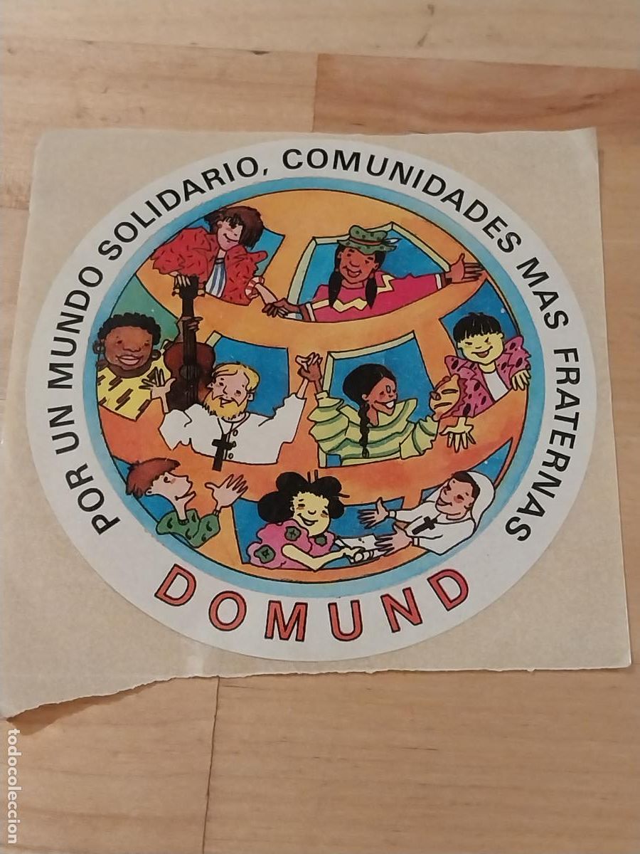 Autocolantes de cole&ccedil;&atilde;o: DOMUND A&Ntilde;OS 80 PEGATINA SIN PEGAR NUNCA 8CMS ORIGINAL COMUNIDADES MAS FRATERNAS