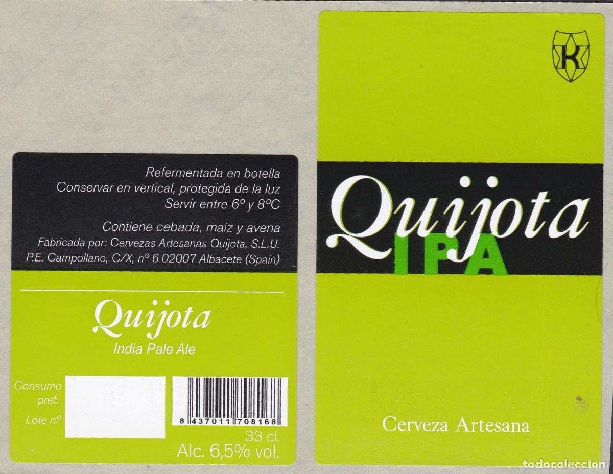Pegatinas de colecci&oacute;n: Pegatina de cerveza la Quijota de Albacete