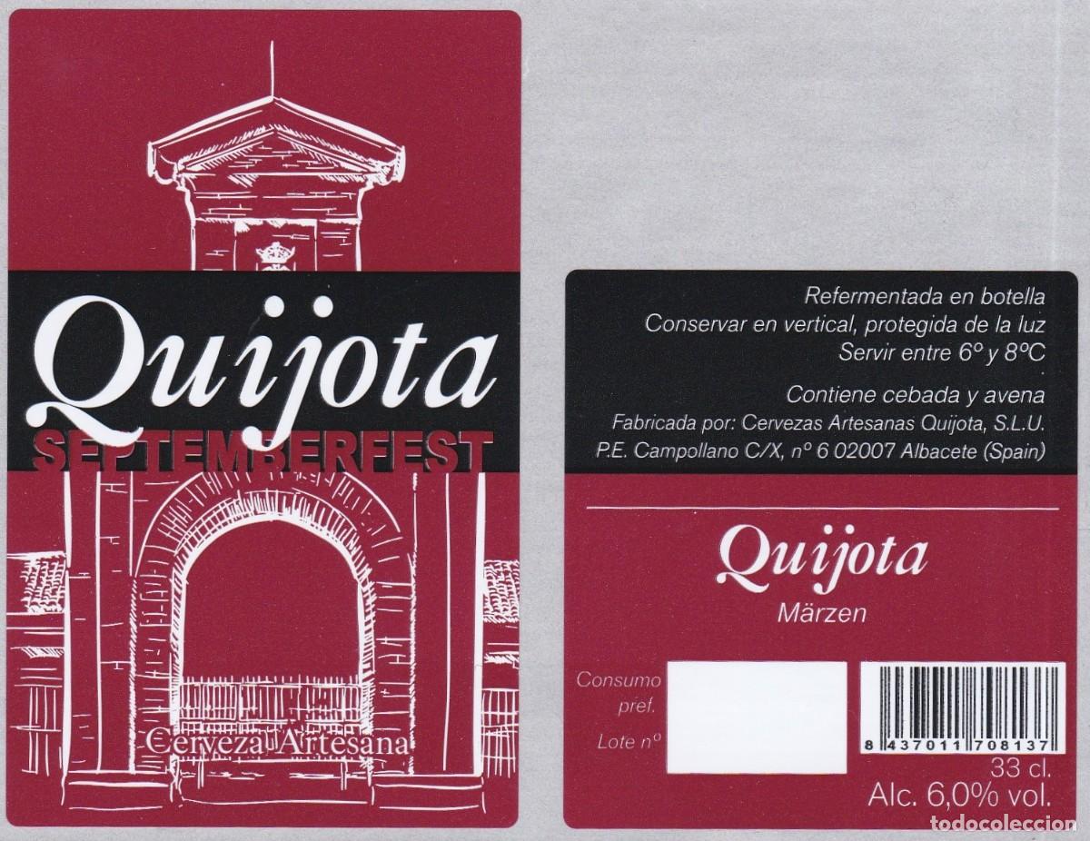 Pegatinas de colecci&oacute;n: Pegatina de cerveza la Quijota de Albacete