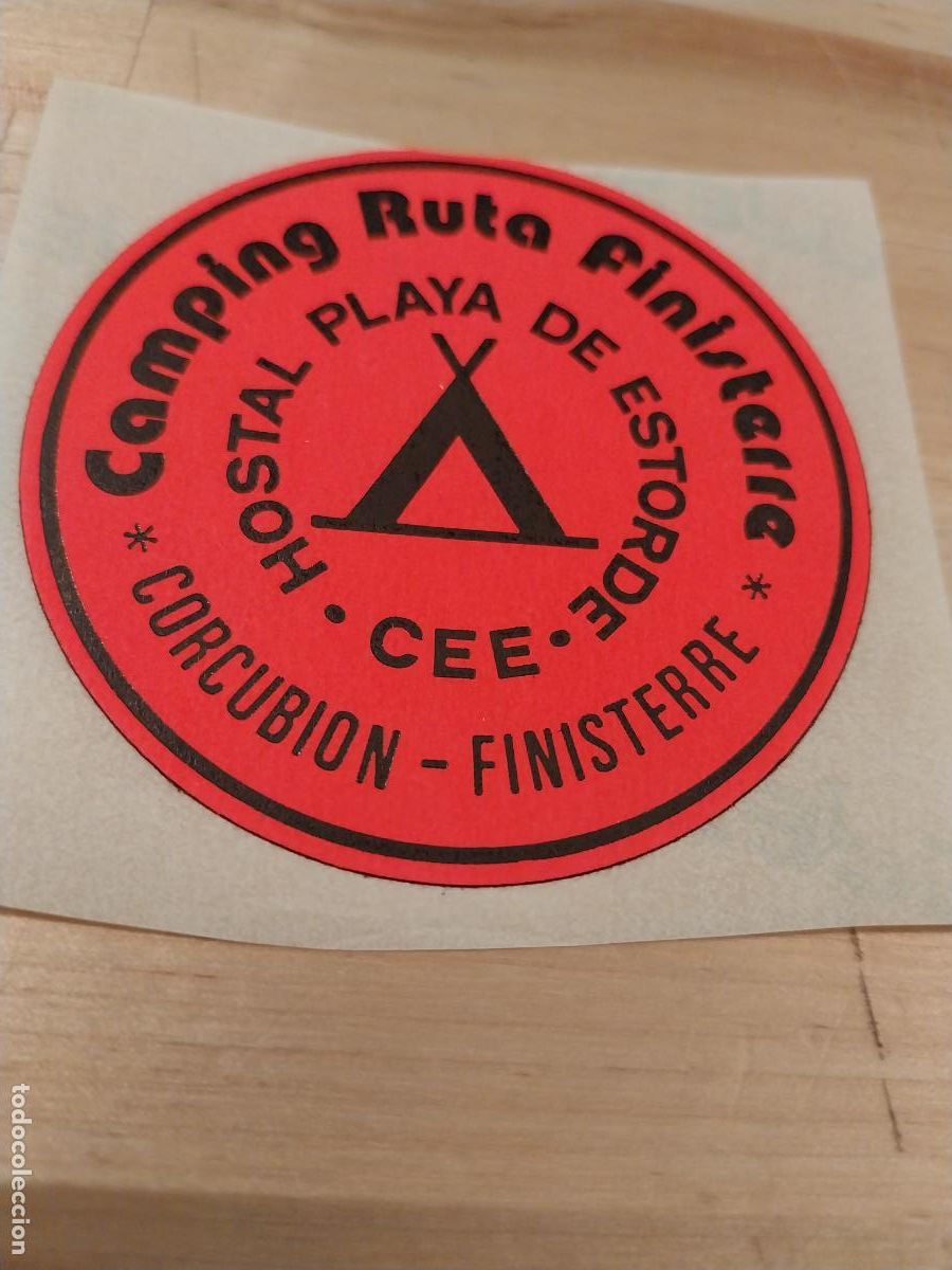 Autocolantes de cole&ccedil;&atilde;o: CAMPING RUTA FINISTERRE CONCUBION PEGATINA SIN PEGAR NUNCA 7CMS A&Ntilde;OS 80 ORIGINAL