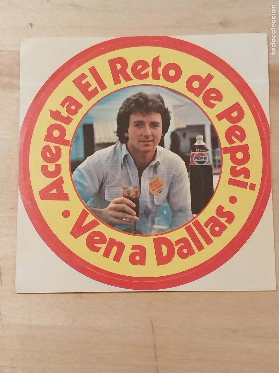 Pegatinas de colecci&oacute;n: PEPSI ACEPTA EL RETO VEN A DALLAS 8,4CMS PEGATINA SIN PEGAR A&Ntilde;OS 80/ 90 &Ccedil;