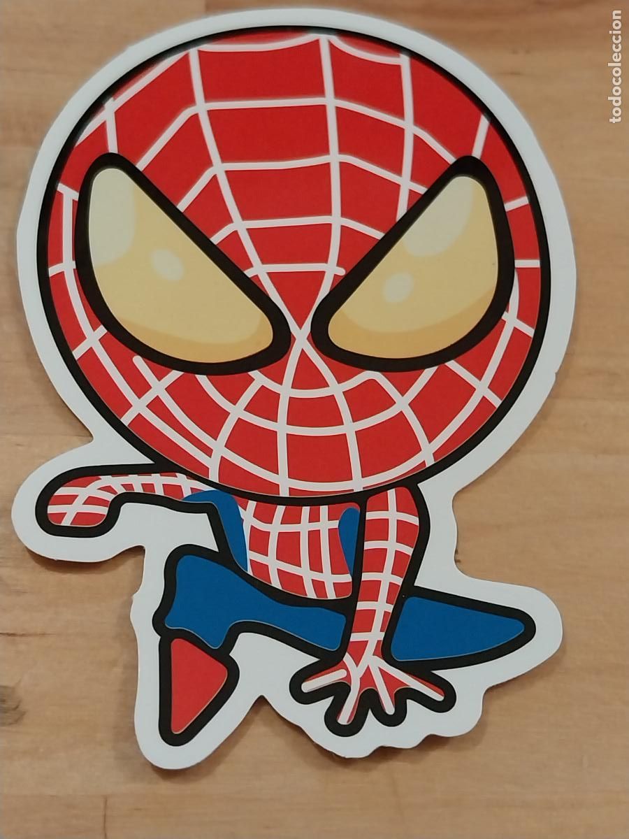 Pegatinas de colecci&oacute;n: SPIDERMAN POP ART CABEZON PEGATINA SIN USAR NUNCA 8X5,5CMS