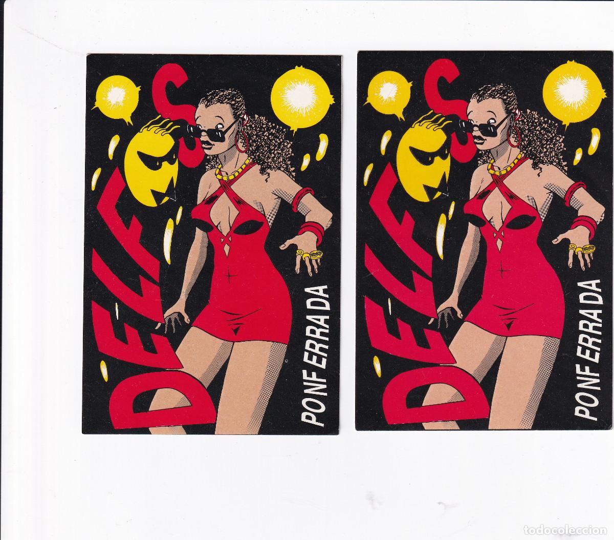 Pegatinas de colecci&oacute;n: 2 PEGATINAS.- DISCOTECA DELFOS PONFERRADA. - Foto 1