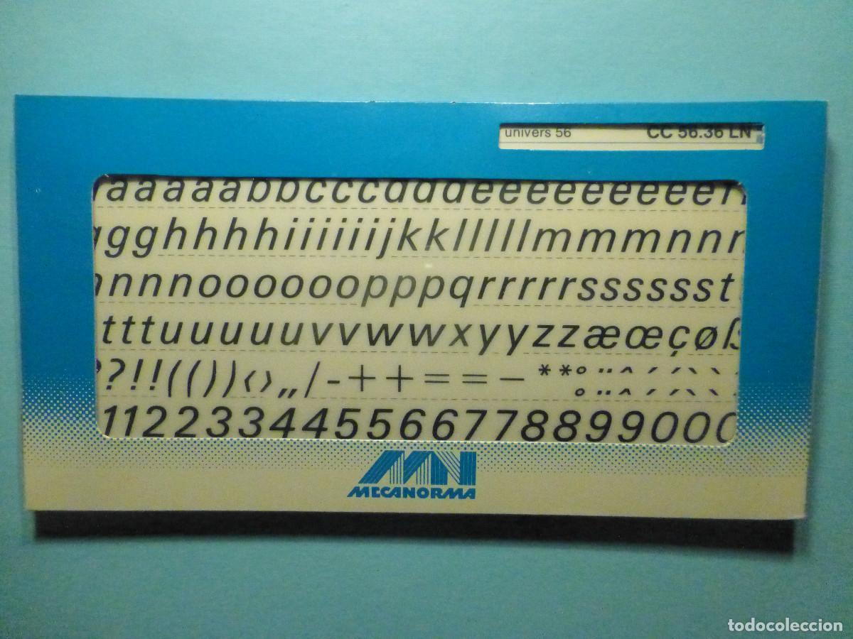 Pegatinas de colecci&oacute;n: Mecanorma, Letras y N&uacute;meros transferibles rotular 9,50 mm. Univers 56 CC 56.36 LN - Pack 5 tarjetas
