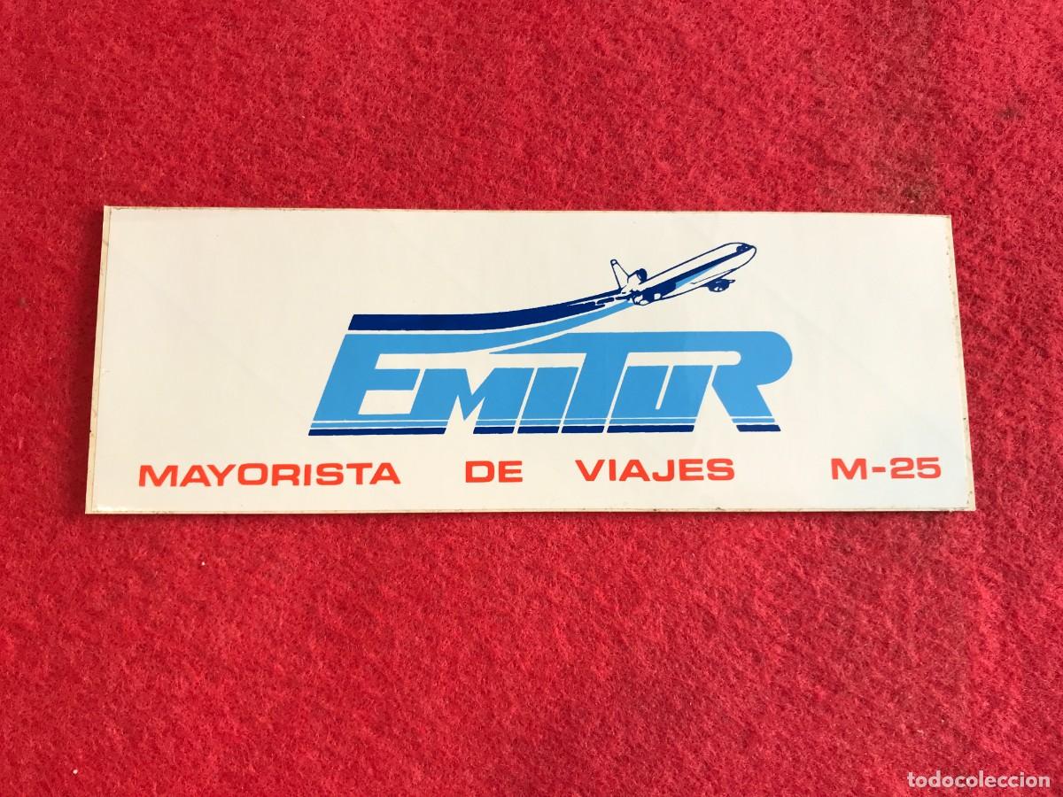 Autocolantes de cole&ccedil;&atilde;o: PEGATINA. EMITUR. MAYORISTA DE VIAJES M-25. MEDIDAS: 20 X 7CM