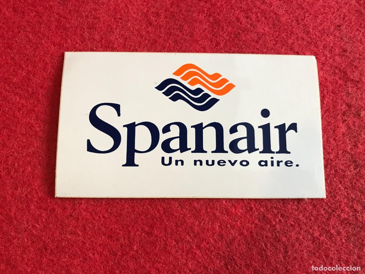Autocollants de collection: PEGATINA. SPANAIR, UN NUEVO AIRE. 12 X 7CM