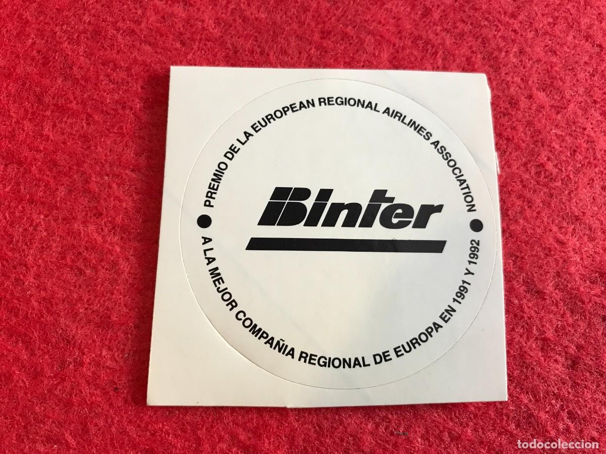 Adesivi di collezione: PEGATINA. BINTER. MEJOR COMPA&Ntilde;&Iacute;A REGIONAL DE EUROPA EN 1991 Y 1992. DI&Aacute;METRO: 6CM. AIRLINES