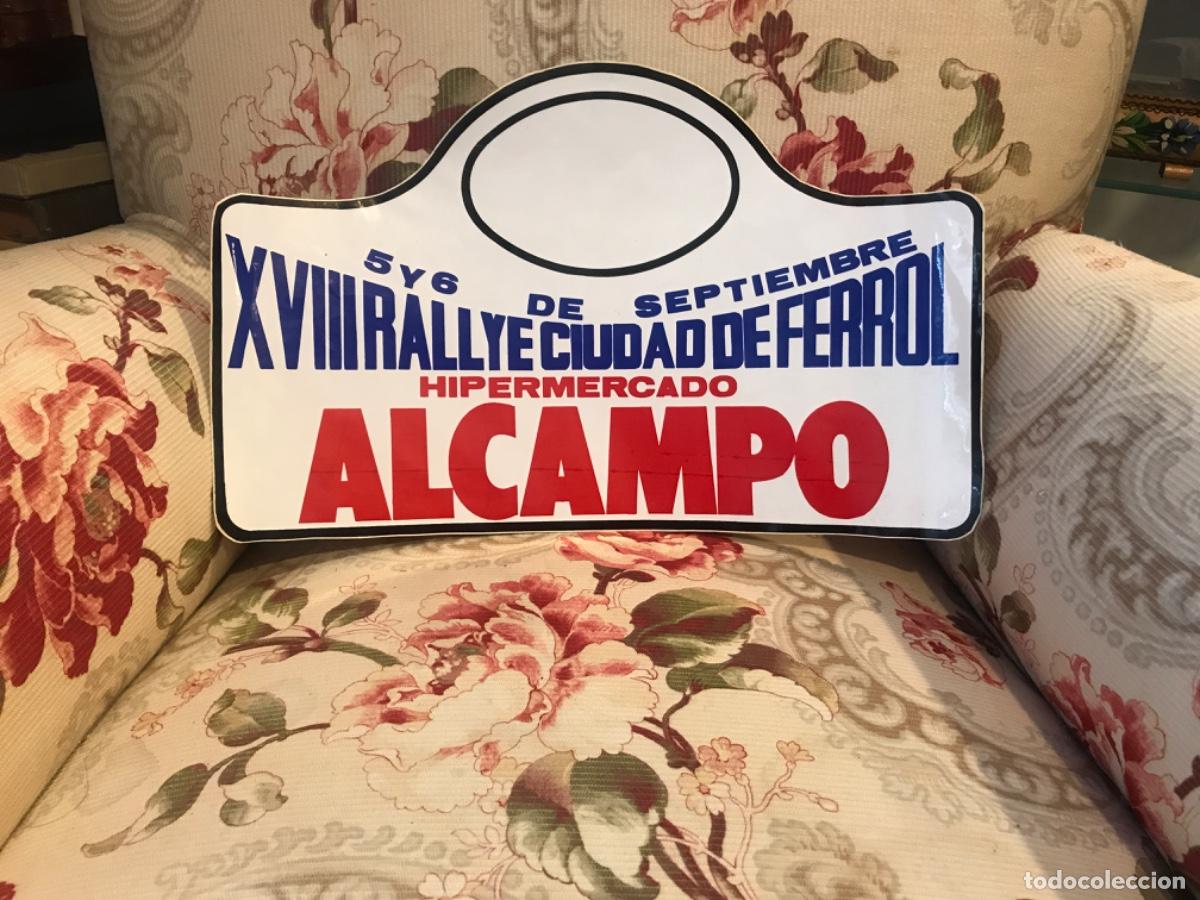 Pegatinas de colecci&oacute;n: PEGATINA GIGANTE. XVIII RALLYE CIUDAD DE FERROL. HIPERMERCADO ALCAMPO. MEDIDAS: 36 X 22CM