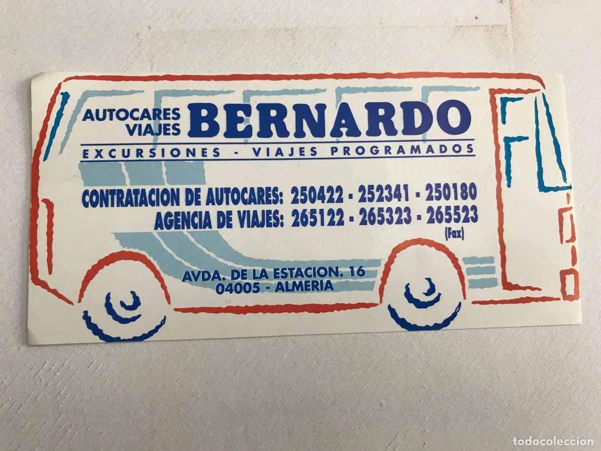 Autocollants de collection: PEGATINA. AUTOCARES VIAJES BERNARDO. ALMER&Iacute;A. 14,5 X 7CM
