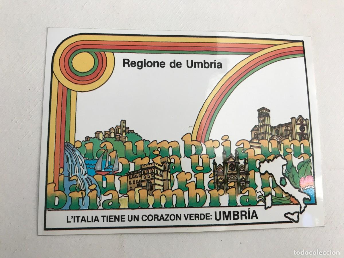 Autocollants de collection: PEGATINA. REGIONE DE UMBR&Iacute;A. L'ITALIA TIENE UN CORAZ&Oacute;N VERDE: UMBR&Iacute;A. 13,5 X 9,5CM