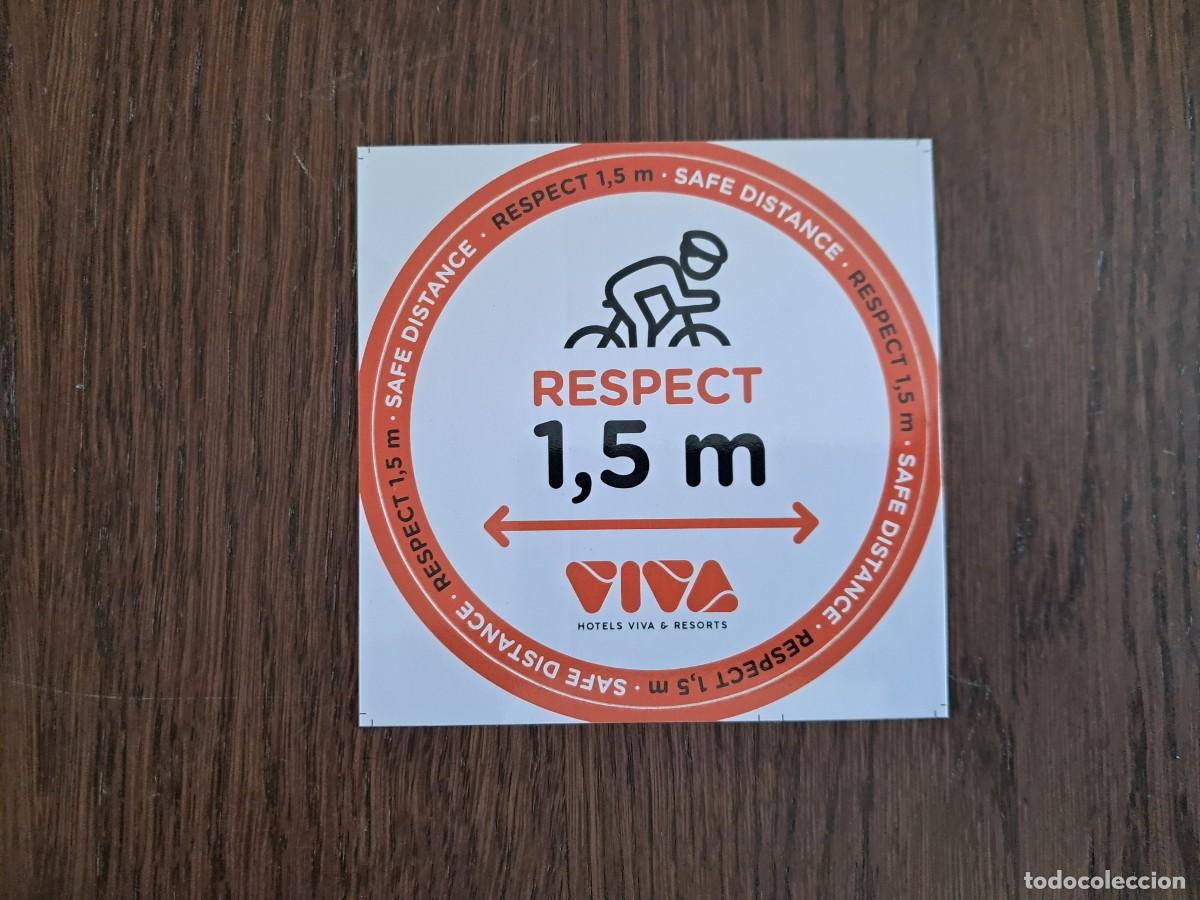 Collection stickers: pegatina de publicidad, Viva hotels, respeta al ciclista, 1.5 mts. de distancia al adelantarle.