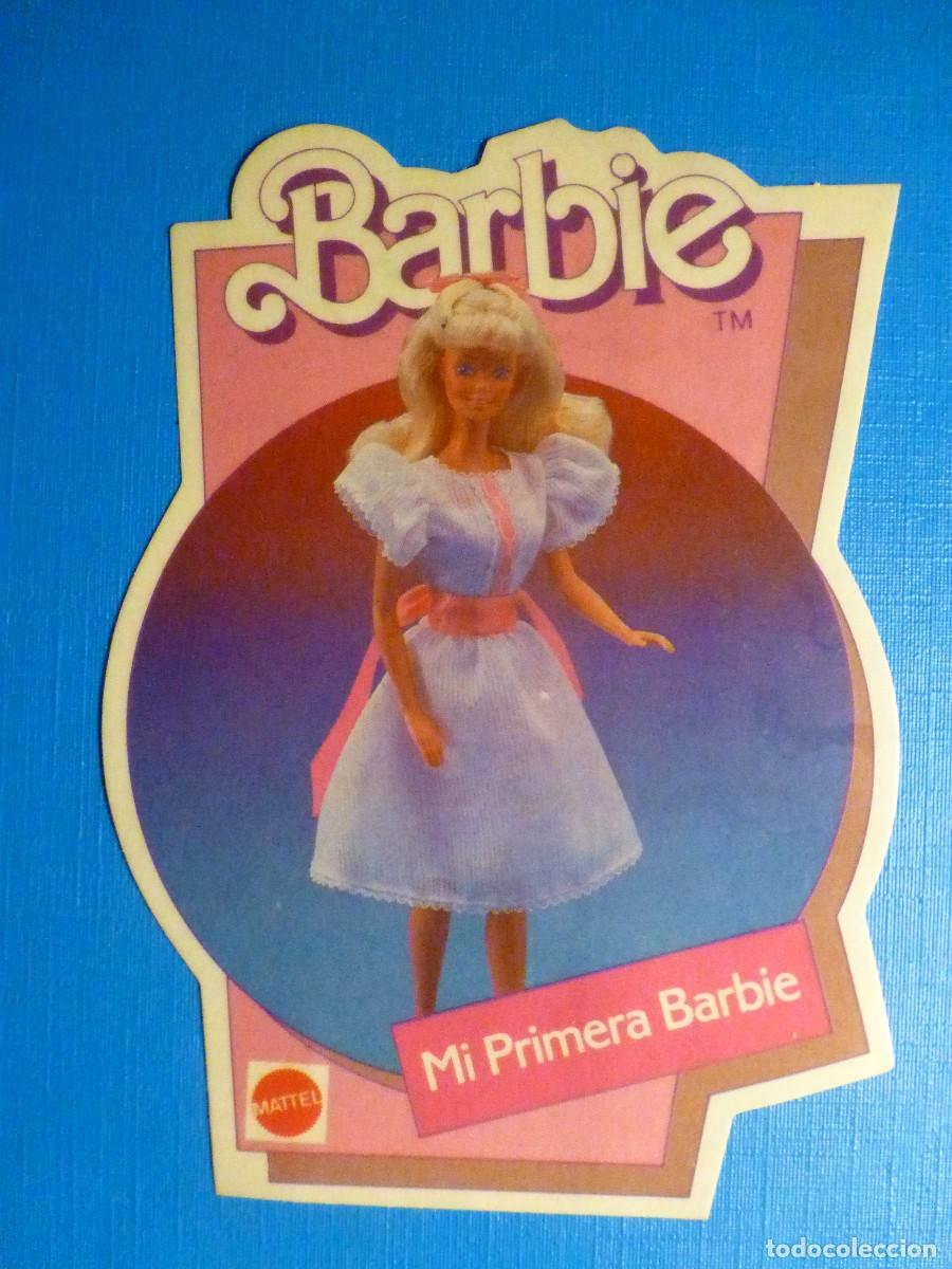 Pegatinas de colecci&oacute;n: Pegatina - Adhesivo - Barbie - Mi Primera Barbie - 11 X 8 cm - A&ntilde;os 1986 - Matel