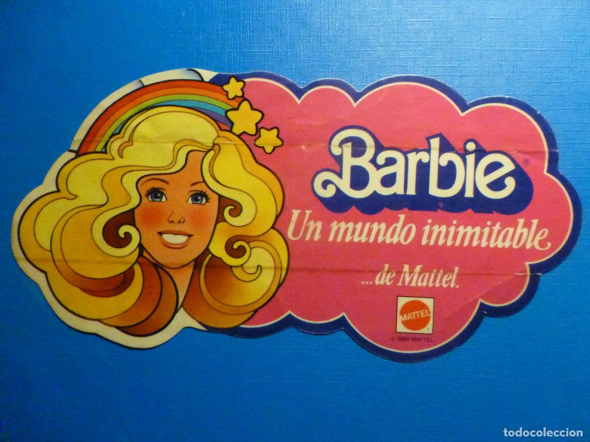 Pegatinas de colecci&oacute;n: Pegatina - Adhesivo - Barbie, un Mundo Inimitable de Matel - 17,5 X 8,5 cm - A&ntilde;os 1980&acute;s - Matel