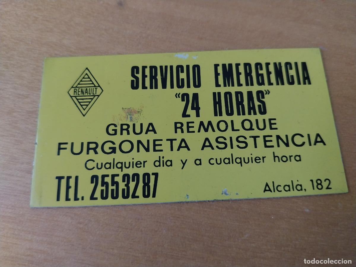 Pegatinas de colecci&oacute;n: RENAULT EMERGENCIA 24 H GRUA PEGATINA A&Ntilde;OS 80 ORIGINAL 8X4,2CMS APROX '
