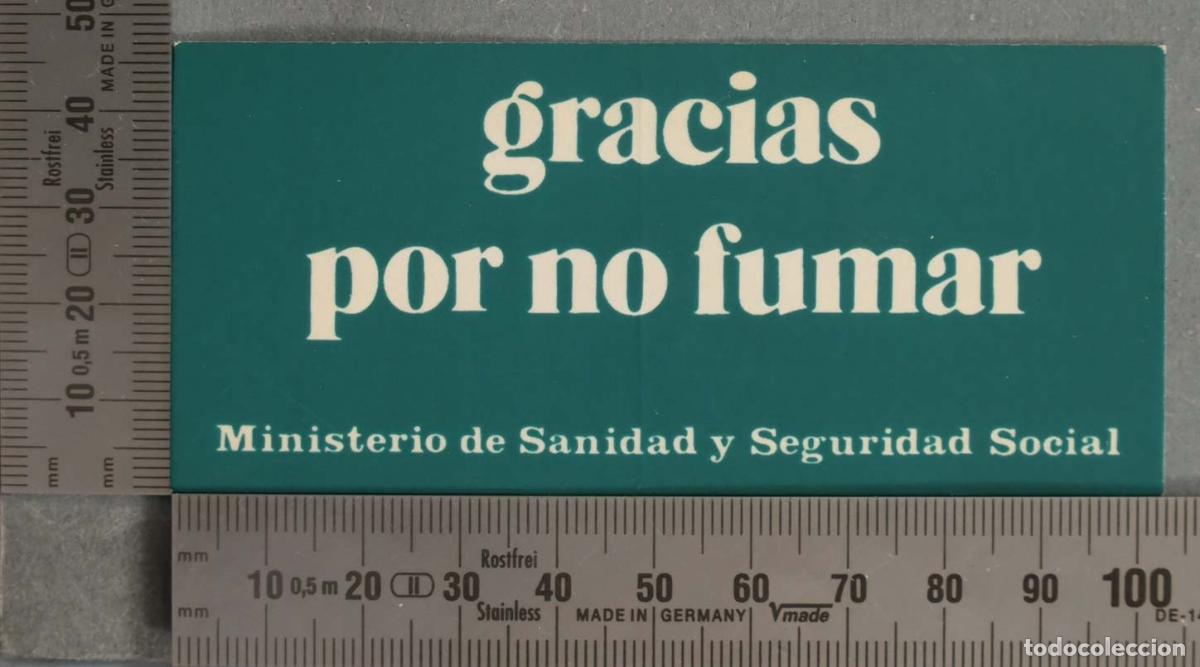 Pegatinas de colecci&oacute;n: PEGATINA. GRACIAS POR NO FUMAR. MINSITERIO SANIDAD