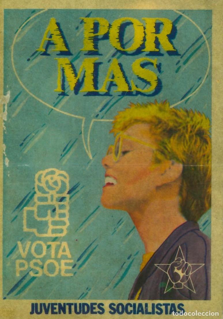 Autocollants de collection: PEGATINA - ADHESIVO - POLITICA - IZQUIERDA - JUVENTUDES SOCIALISTAS - VOTA PSOE - A POR MAS (NUEVA)