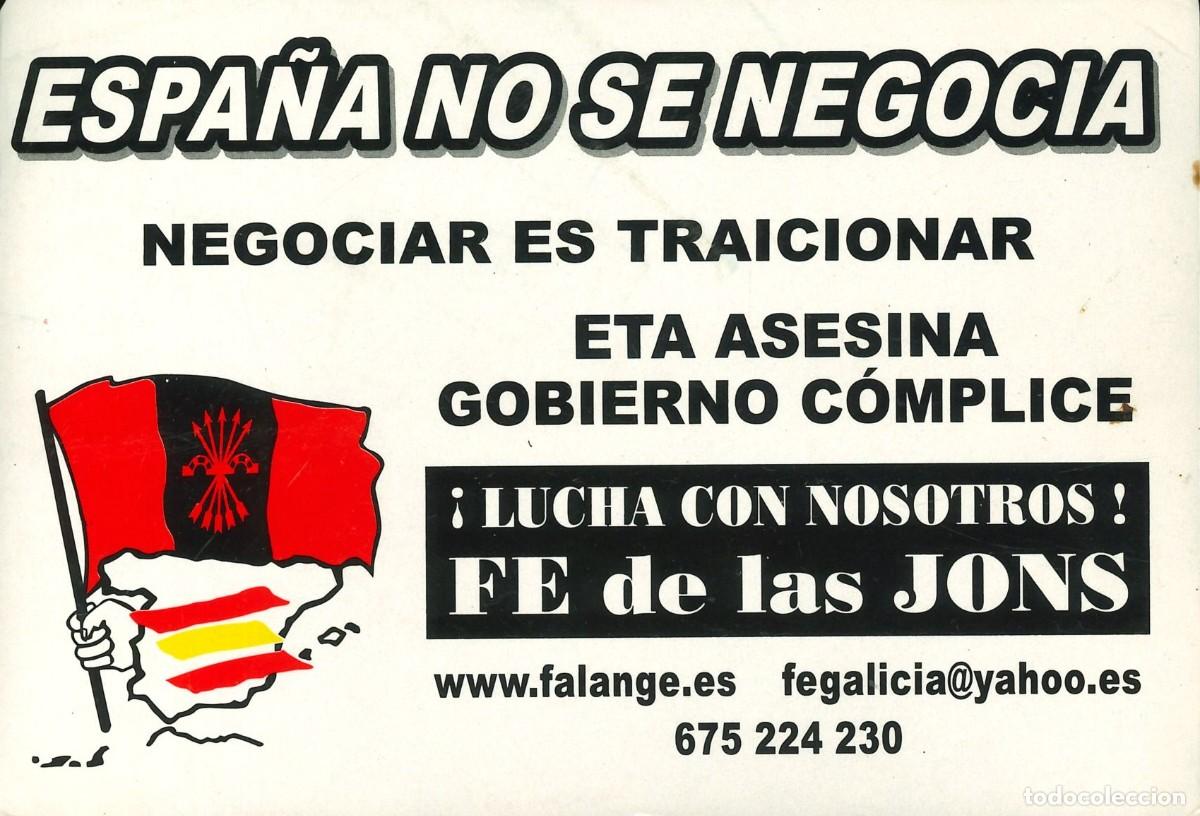Collection stickers: PEGATINA - ADHESIVO - POLITICA - DERECHA - FALANGE ESPA&Ntilde;OLA DE LAS JONS (NUEVA)