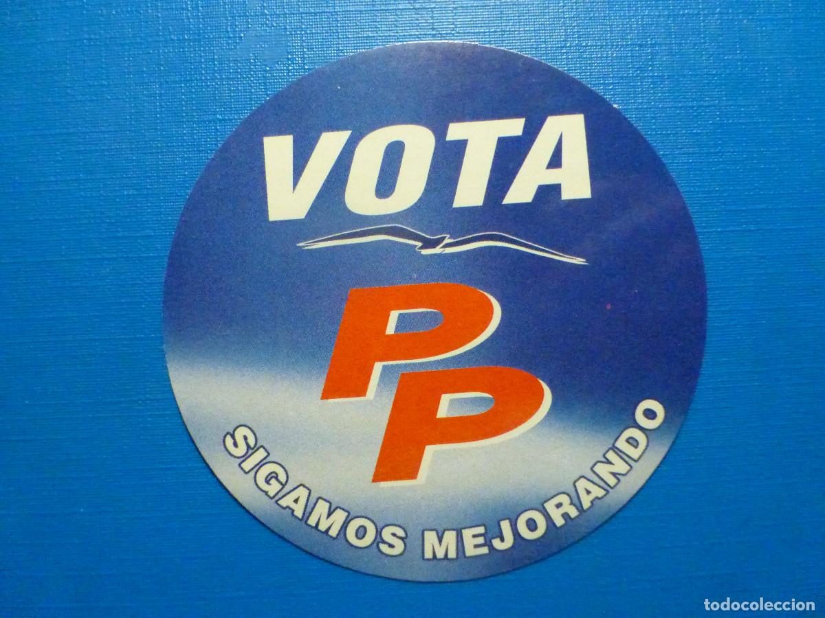 Pegatinas de colecci&oacute;n: Pegatina Adhesivo Pol&iacute;tico - Partido Popular - PP - Sigamos Mejorando - 7 cm