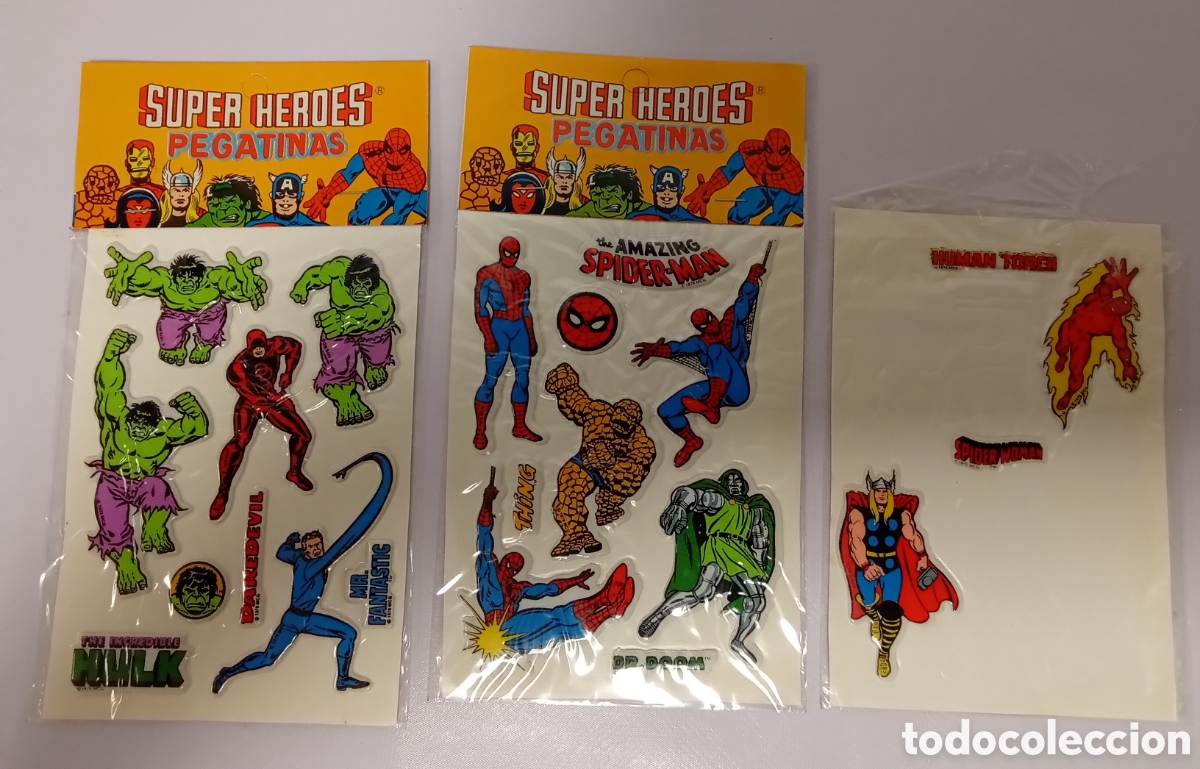 Pegatinas de colecci&oacute;n: Pegatinas super h&eacute;roes Marvel a&ntilde;o 1981 - Foto 1