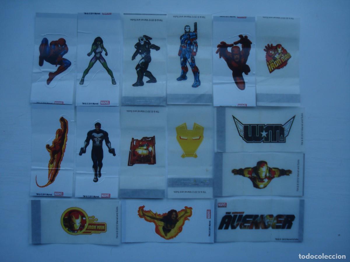 Pegatinas de colecci&oacute;n: 15 DIFERENTES PEGATINAS MARVEL SUPERMAN CROMOS CHICLES! KAUGUMMI BUBBLE GUM!