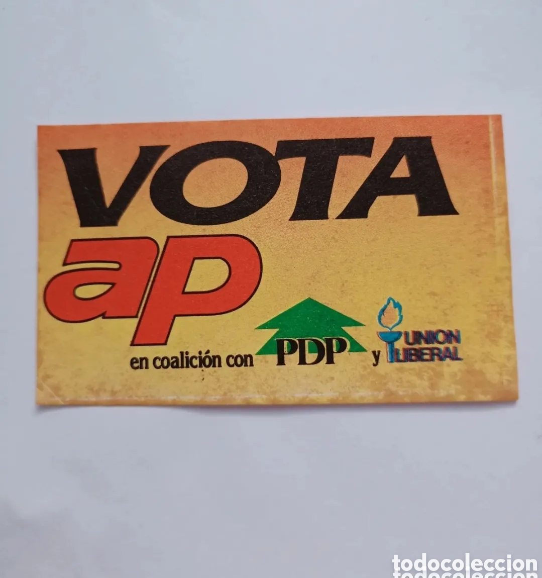 Sammlung von Aufklebern: Antigua pegatina pol&iacute;tica Vota AP alianza popular