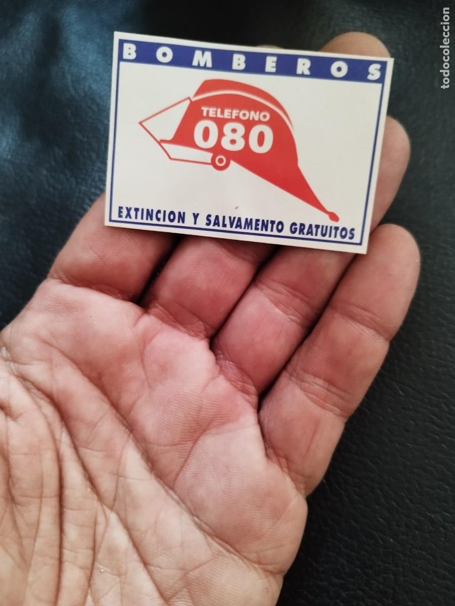 Pegatinas de colecci&oacute;n: Pegatina, adhesivo Bomberos 080 atenci&oacute;n y salvamento gratuito.