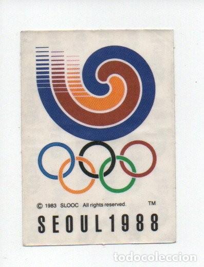 Sammlung von Aufklebern: ADHESIVO O PEGATINA, SEOUL 1988 - DONUTS, 27 EMBLEMA OFICIAL. 5 X 7 CM.