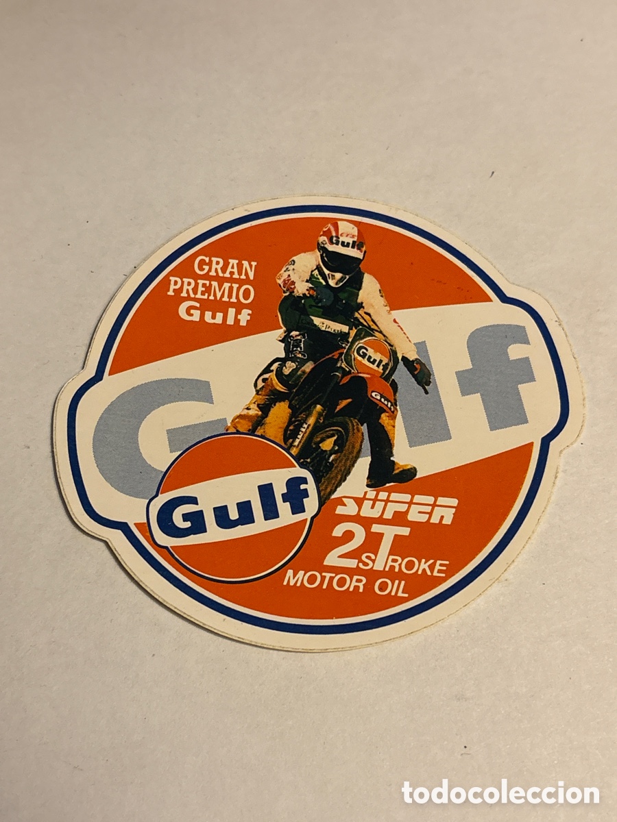 Sammlung von Aufklebern: ADHESIVO PEGATINA PUBLICIDAD MOTOR OIL GULF , GRAN PREMIO SUPER 2 T stroke